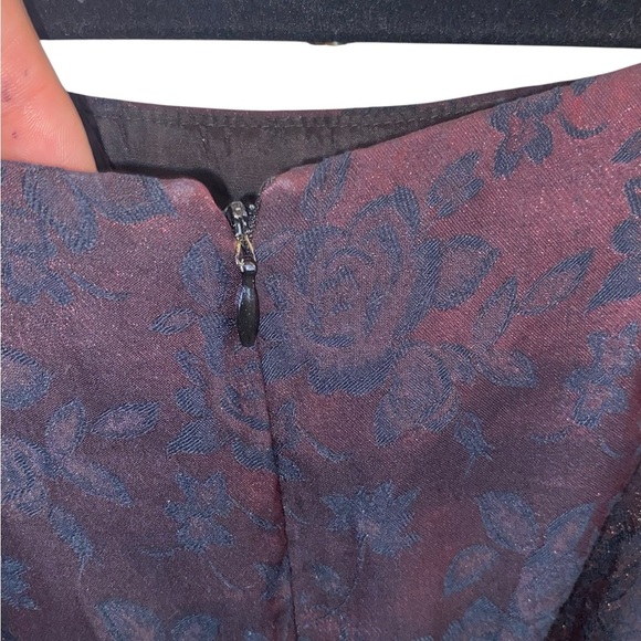 Vintage 90s Jaquard burgundy black sleeveless party mini dress 
moody whimsigoth - Picture 8 of 15